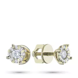 Пусеты из желтого золота с бриллиантами э0301пс10153800