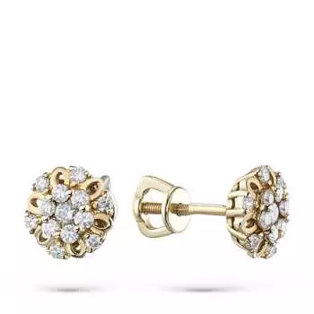 Пусеты из желтого золота с бриллиантами э0301пс10170800