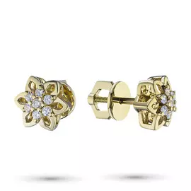 Пусеты из желтого золота с бриллиантами э0301пс10175600