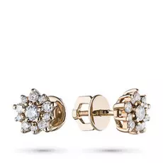 Пусеты из желтого золота с бриллиантами э0301пс10177200