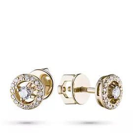 Пусеты из желтого золота с бриллиантами э0301пс10177400