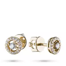 Пусеты из желтого золота с бриллиантами э0301пс10177400