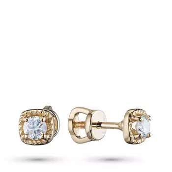 Пусеты из желтого золота с бриллиантами э0301пс10210206