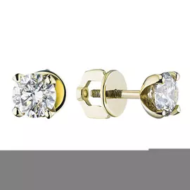 Пусеты из желтого золота с бриллиантами э0301пс11102400