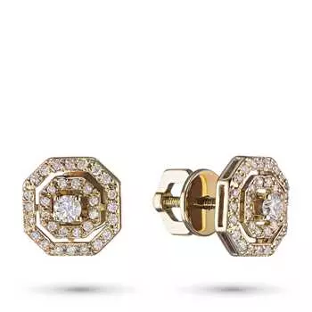 Пусеты из желтого золота с бриллиантами э0301пс11172700