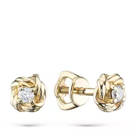 Пусеты из желтого золота с бриллиантами э0301пс11172800