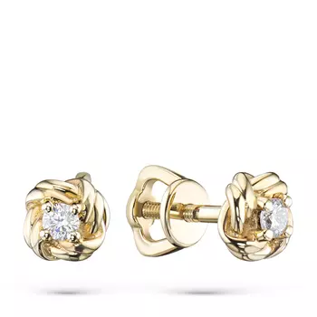 Пусеты из желтого золота с бриллиантами э0301пс11172800