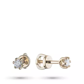 Пусеты из желтого золота с бриллиантами э0301пс11210751