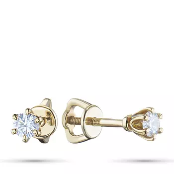 Пусеты из желтого золота с бриллиантами э0301пс12150800