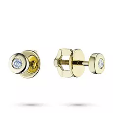 Пусеты из желтого золота с бриллиантами э0301пс12151100