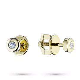 Пусеты из желтого золота с бриллиантами э0301пс12151100