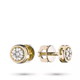 Пусеты из желтого золота с бриллиантами э0301пс12152700