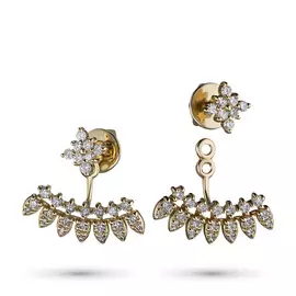 Пусеты из желтого золота с бриллиантами э0301пс12190060