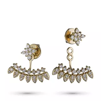 Пусеты из желтого золота с бриллиантами э0301пс12190060