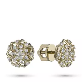 Пусеты из желтого золота с бриллиантами э0301пс1219551