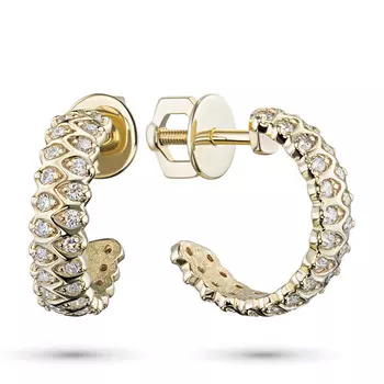 Пусеты из желтого золота с бриллиантами э0301пс12200014