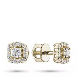 Пусеты из желтого золота с бриллиантами э0301пс12200951