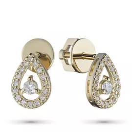 Пусеты из желтого золота с бриллиантами экп03с031901