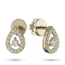 Пусеты из желтого золота с бриллиантами экп03с031901