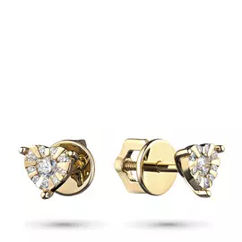 Пусеты из желтого золота с бриллиантами э0301пс04200703