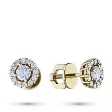 Пусеты из желтого золота с бриллиантами п03с011625