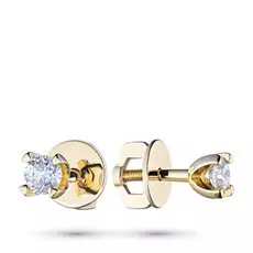 Пусеты из желтого золота с бриллиантами п03с041529