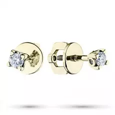 Пусеты из желтого золота с бриллиантами п03с051502