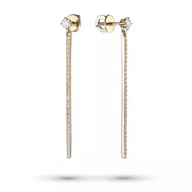 Пусеты из желтого золота с бриллиантами п03с0819135