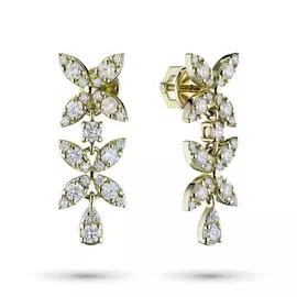 Пусеты из желтого золота с бриллиантами э0301пс09186000