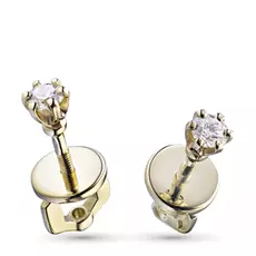 Пусеты из желтого золота с бриллиантами п03с121508