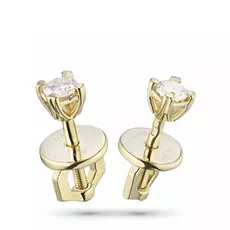 Пусеты из желтого золота с бриллиантом э0301пс02160100