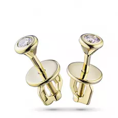 Пусеты из желтого золота с бриллиантом э0301пс02164200