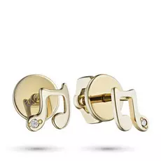 Пусеты из желтого золота с бриллиантом э0301пс04200826