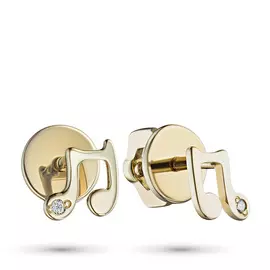 Пусеты из желтого золота с бриллиантом э0301пс04200826