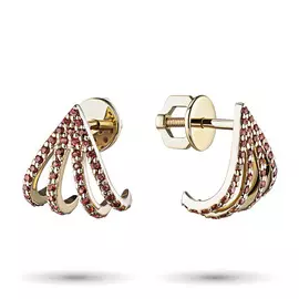 Пусеты из желтого золота с бриллиантами э0301пс04200842