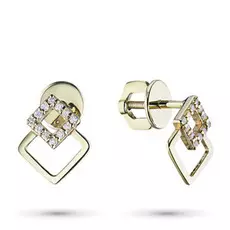 Пусеты из желтого золота с бриллиантом э0301пс04201414