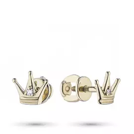 Пусеты из желтого золота с бриллиантом э0301пс04202795