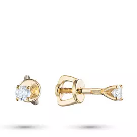 Пусеты из желтого золота с бриллиантами э0301пс04202988