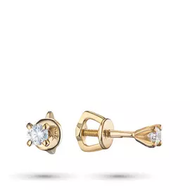 Пусеты из желтого золота с бриллиантами э0301пс04202990