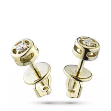 Пусеты из желтого золота с бриллиантом э0301пс05157700