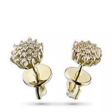 Пусеты из желтого золота с бриллиантом э0301пс05165900