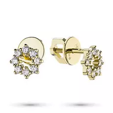 Пусеты из желтого золота с бриллиантом э0301пс05182800