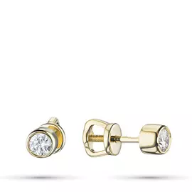 Пусеты из желтого золота с бриллиантами э0301пс05200684