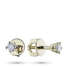 Пусеты из желтого золота с бриллиантом э0301пс06070600