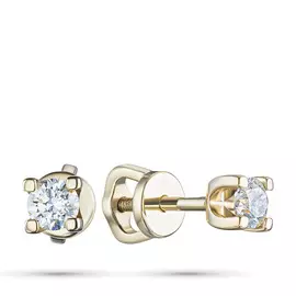 Пусеты из желтого золота с бриллиантами э0301пс06200852