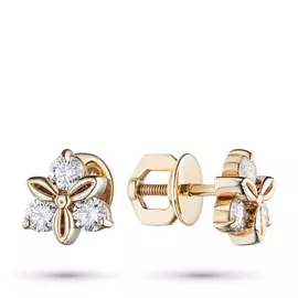 Пусеты из желтого золота с бриллиантами э0301пс07131900