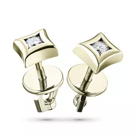 Пусеты из желтого золота с бриллиантом э0301пс07152700