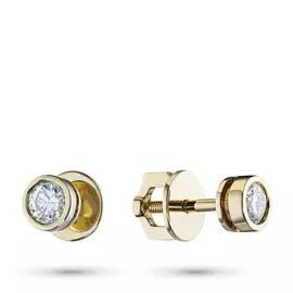 Пусеты из желтого золота с бриллиантами э0301пс07167300