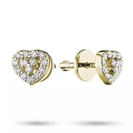 Пусеты из желтого золота с бриллиантом э0301пс07168600