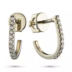 Пусеты из желтого золота с бриллиантом э0301пс0719058